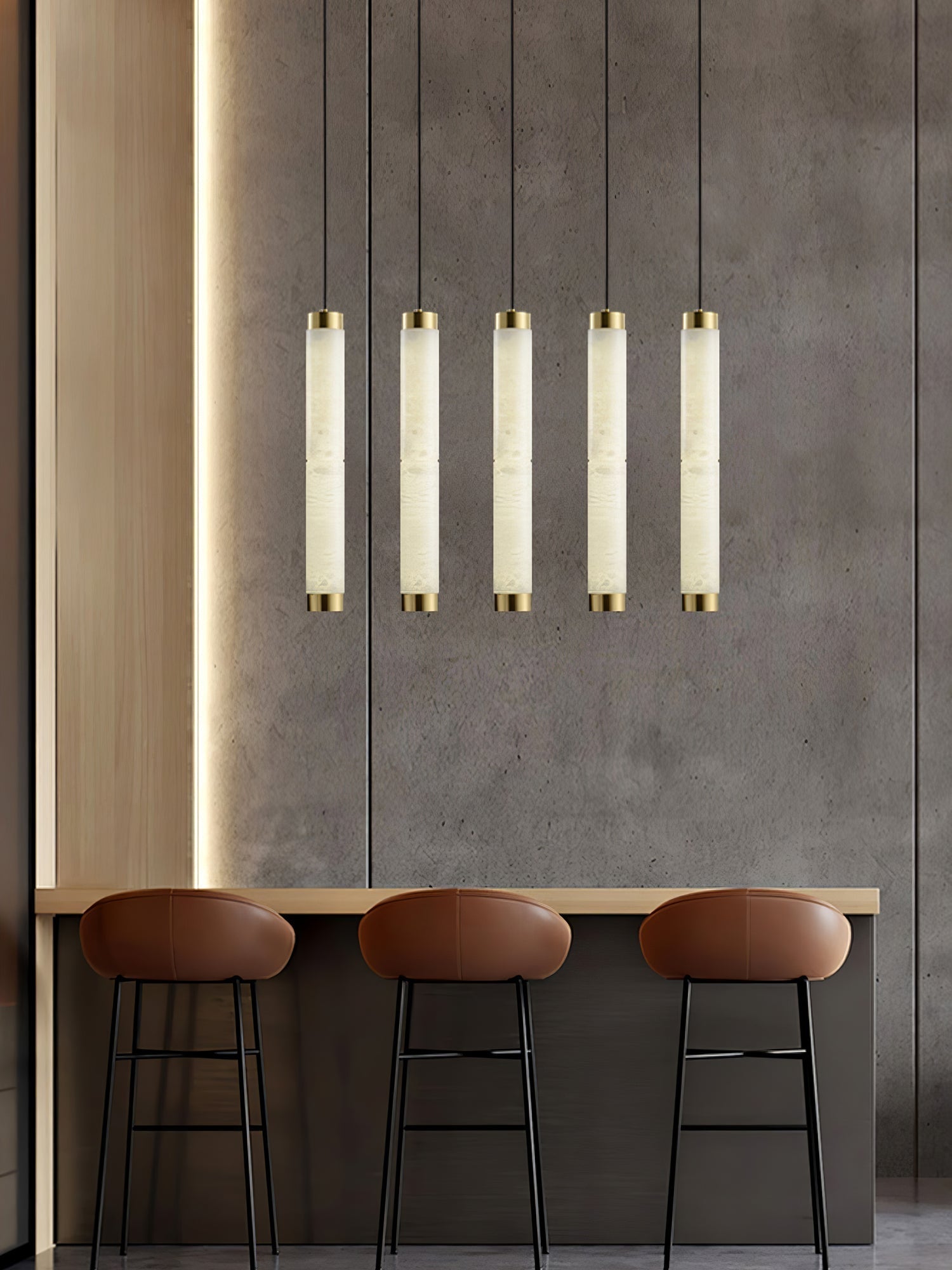 Lira Cylindrical Alabaster Pendant Light - Neutralighting