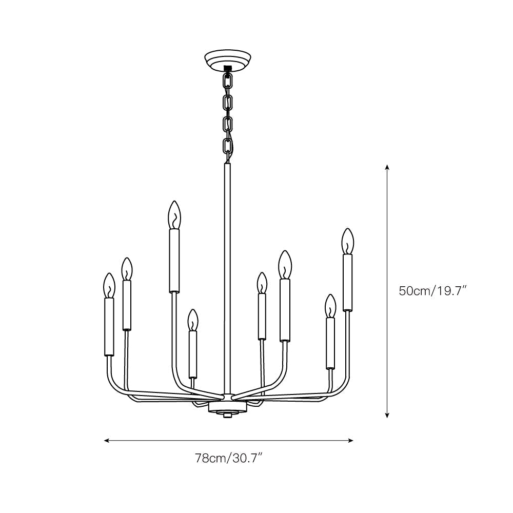 Ulfuvys Modern Candle Industrial Metal Chandelier - Lamp Copper