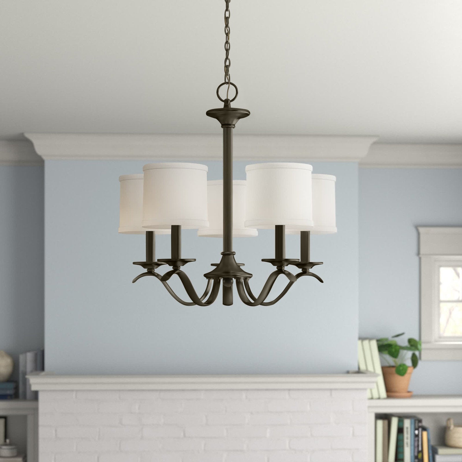 Vatnuvys Traditional Premium Brass Fabric Metal Chandelier - Lamp Copper