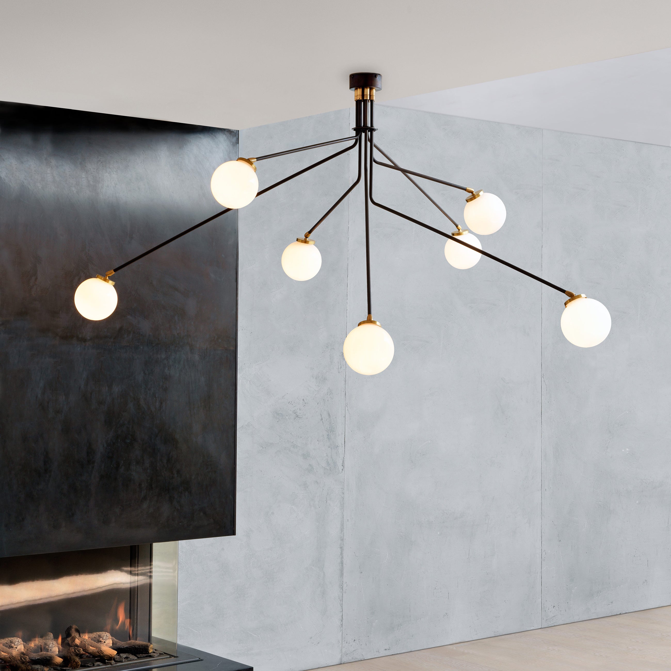 Vatnuvyo Modern Minimalist Brass Metal Glass Ceiling Lamp - Lamp Copper