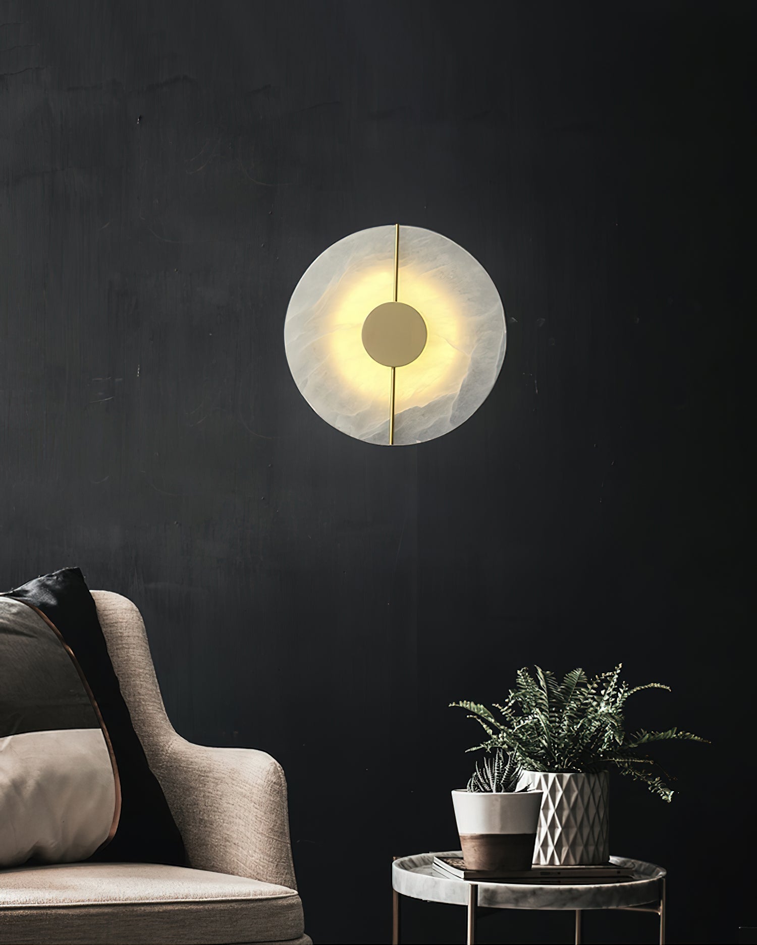 Waegnuvyo Modern Minimalist Alabaster Wall Lamp - Lamp Copper