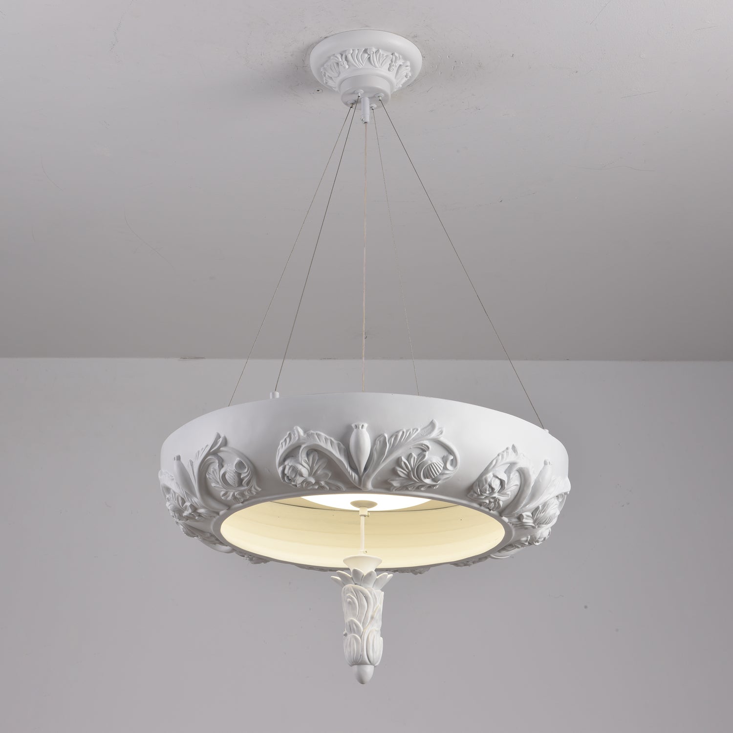 Rococo Plaster Pendant Chandelier - Blowlighting