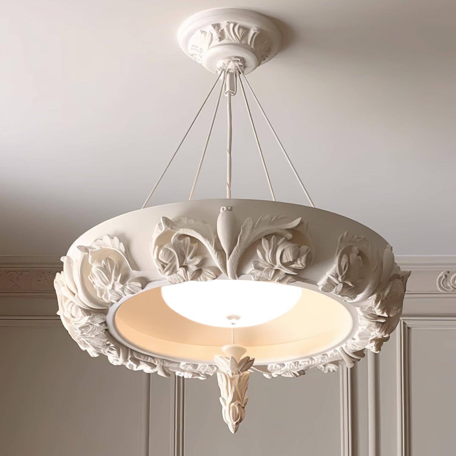 Rococo Plaster Pendant Chandelier - Blowlighting