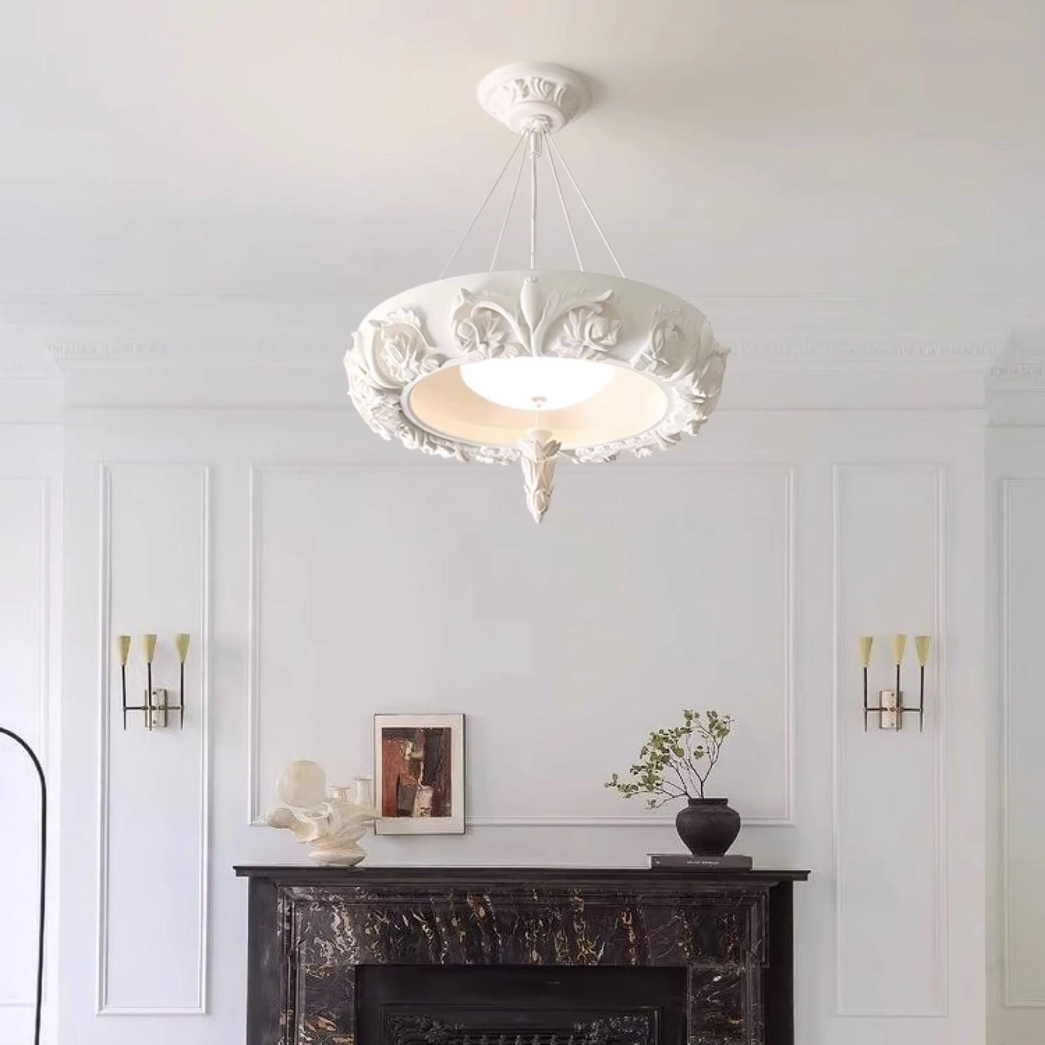 Rococo Plaster Pendant Chandelier - Blowlighting