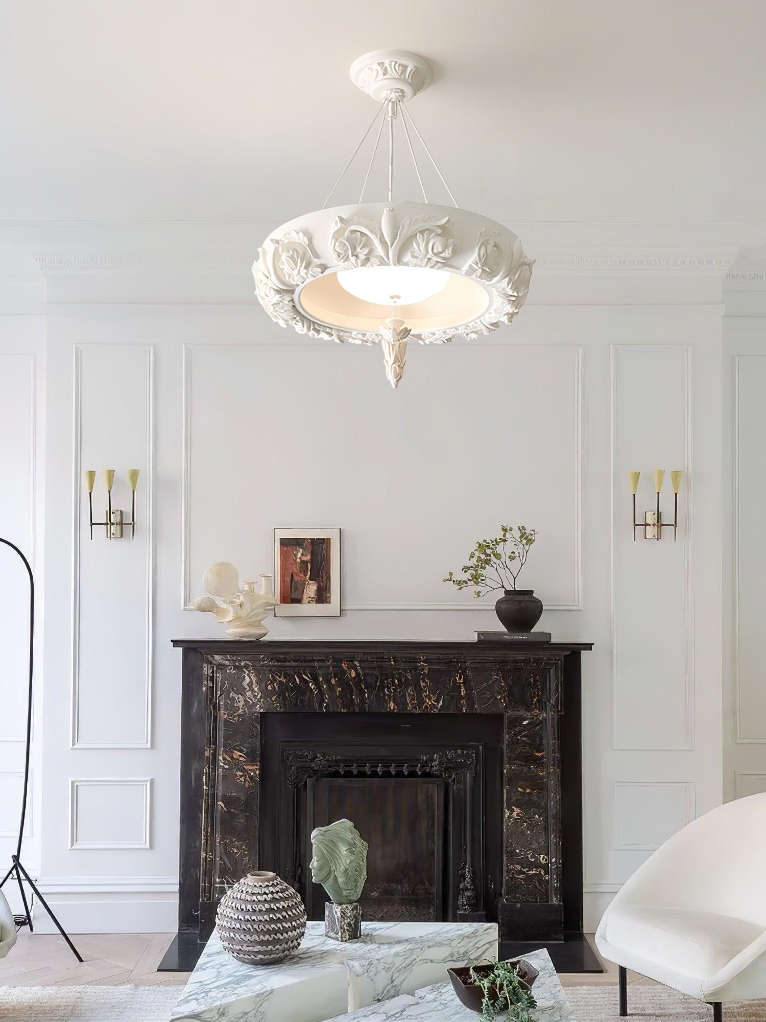 Rococo Plaster Pendant Chandelier - Blowlighting
