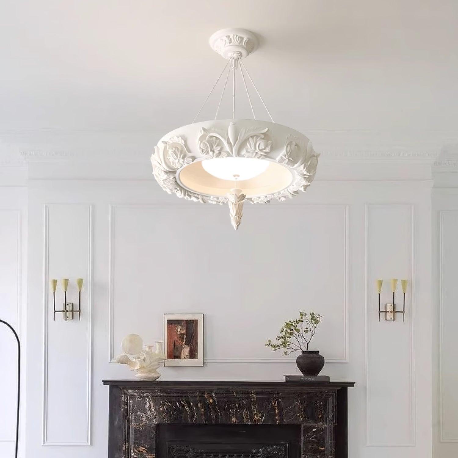 Rococo Plaster Pendant Chandelier - Blowlighting