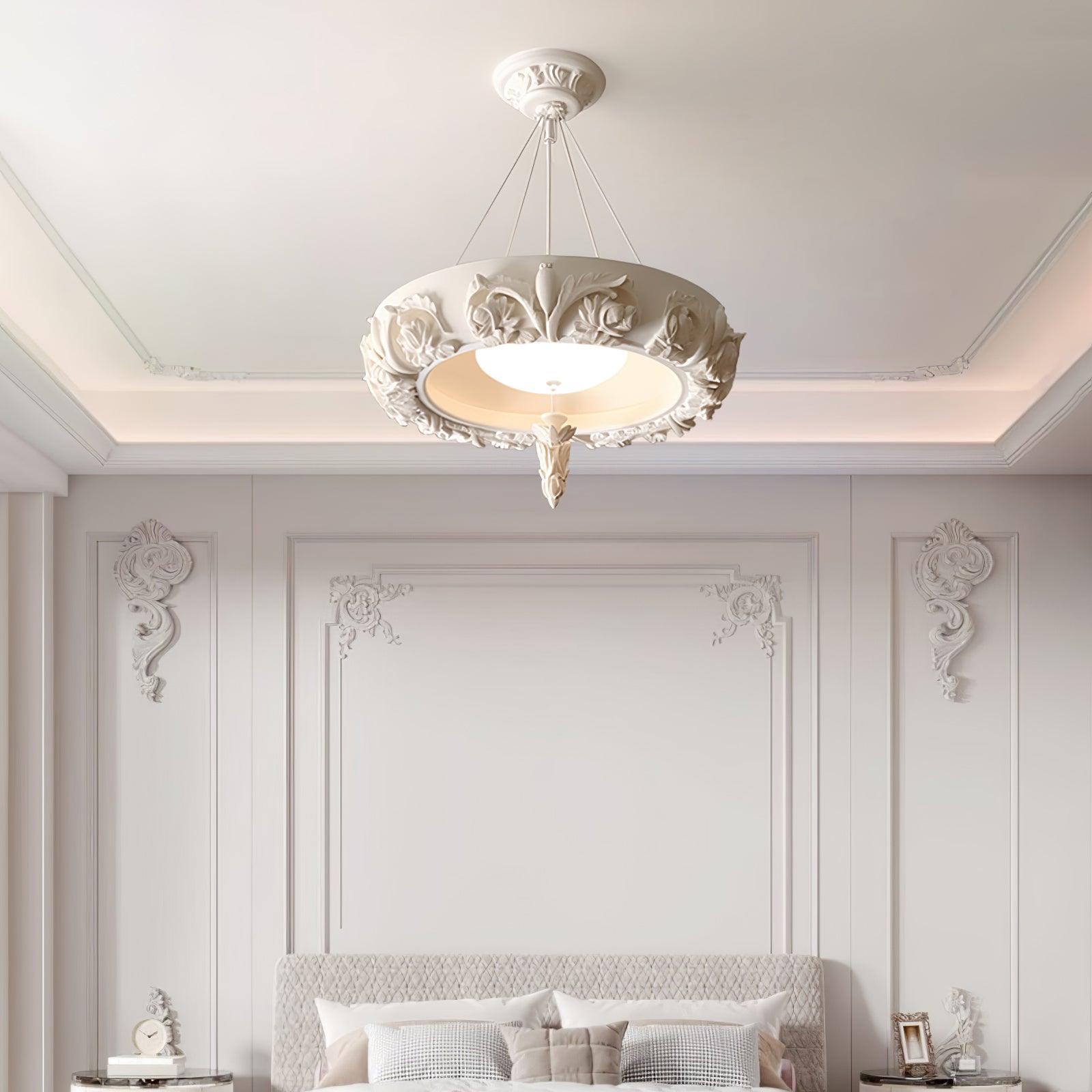 Rococo Plaster Pendant Chandelier - Blowlighting