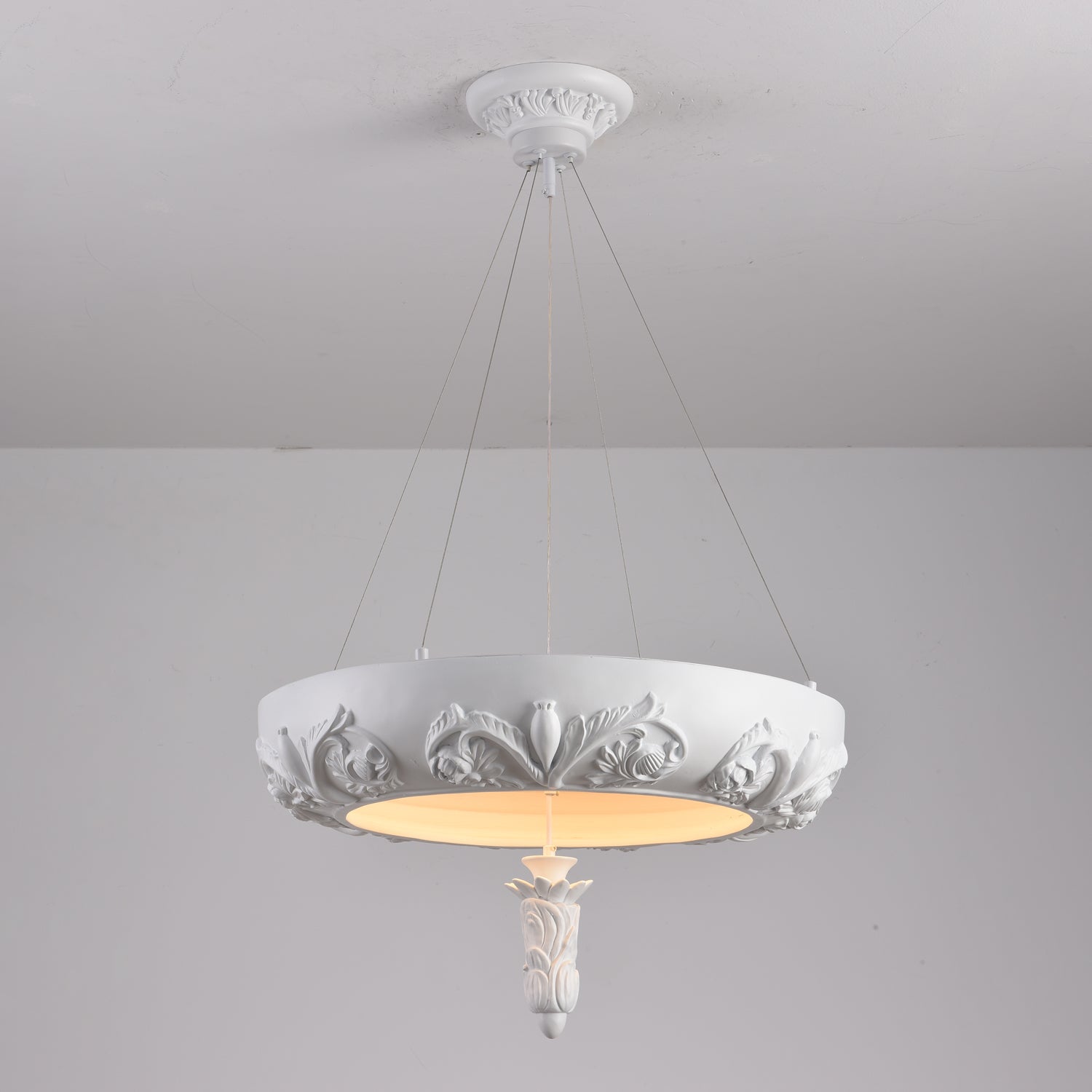 Rococo Plaster Pendant Chandelier - Blowlighting