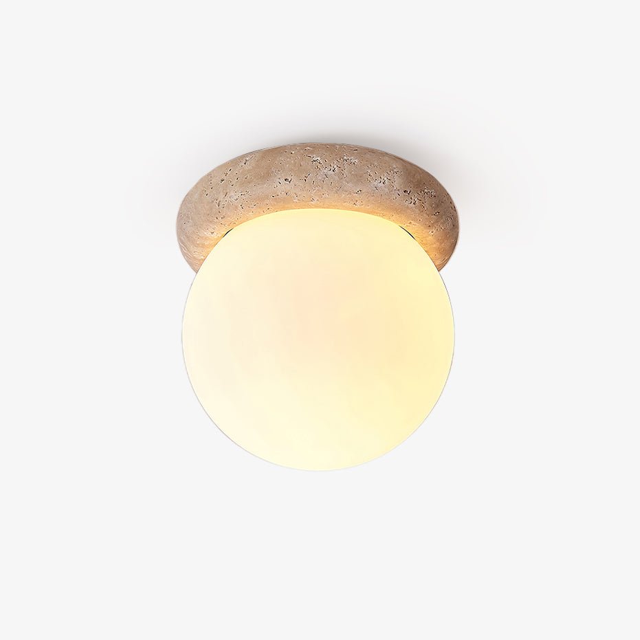 Colaeiel Disc-Globe Travertine Ceiling Light - Neutralighting