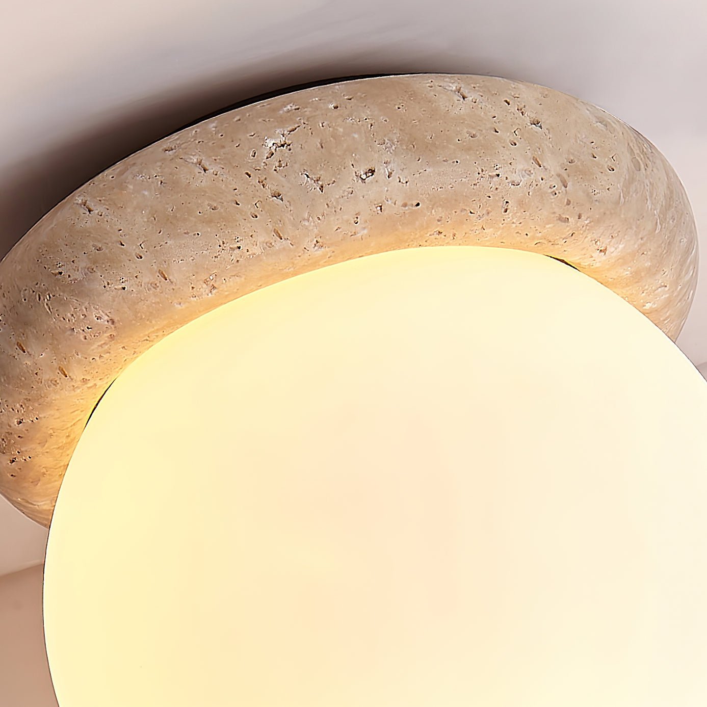 Colaeiel Disc-Globe Travertine Ceiling Light - Neutralighting