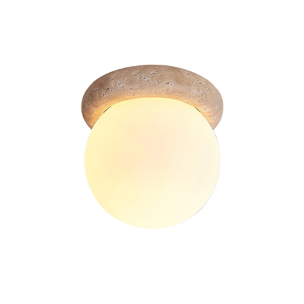 Colaeiel Disc-Globe Travertine Ceiling Light - Neutralighting