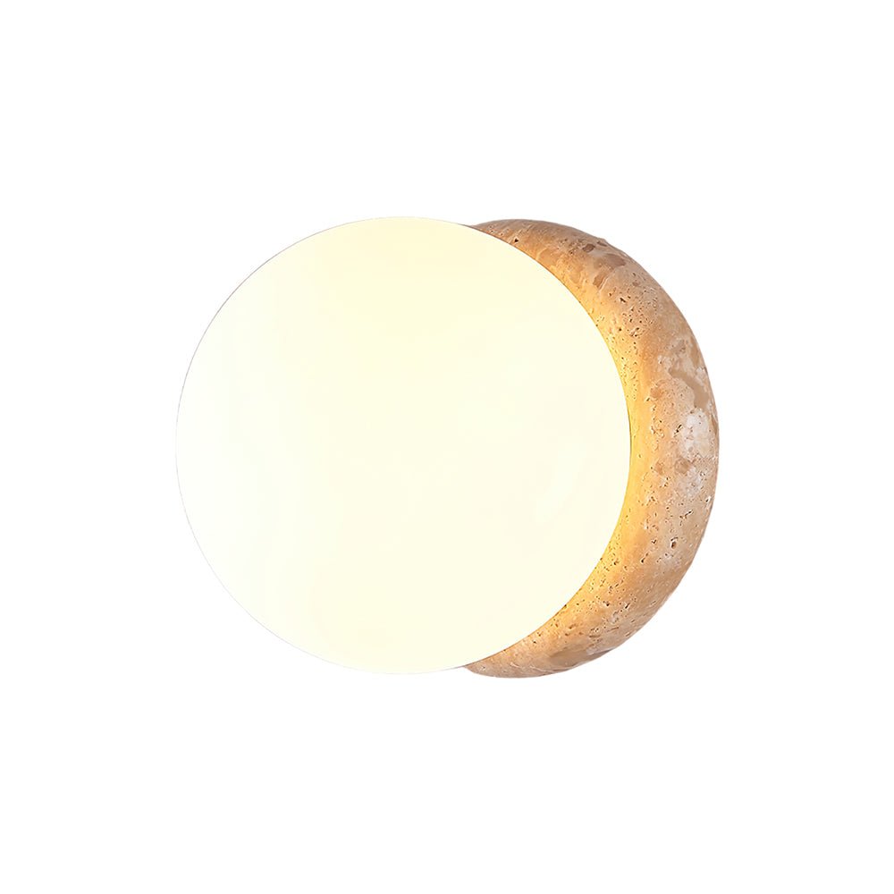 Caliror Round-Plate Travertine Wall Light - Neutralighting