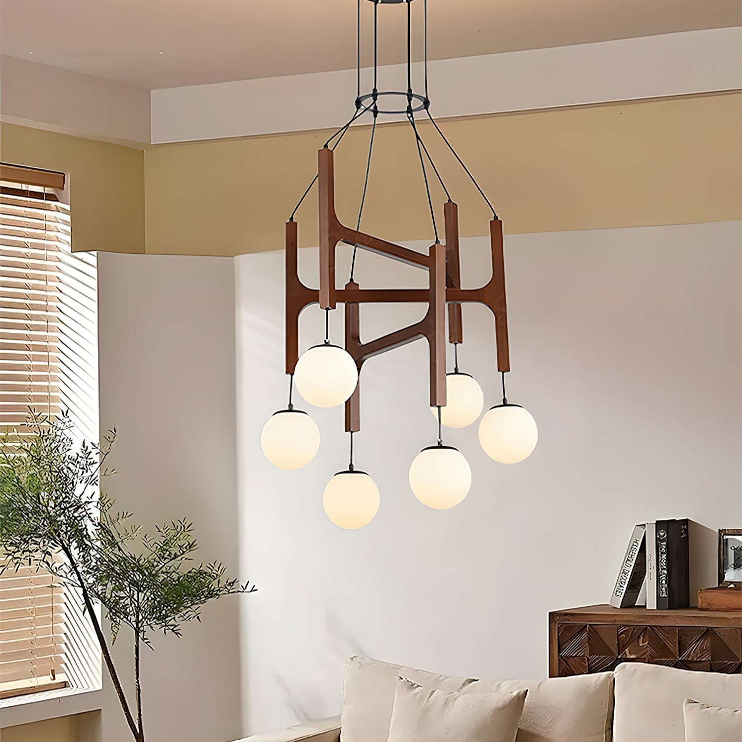 Muto Lampadario Geometrico in Legno