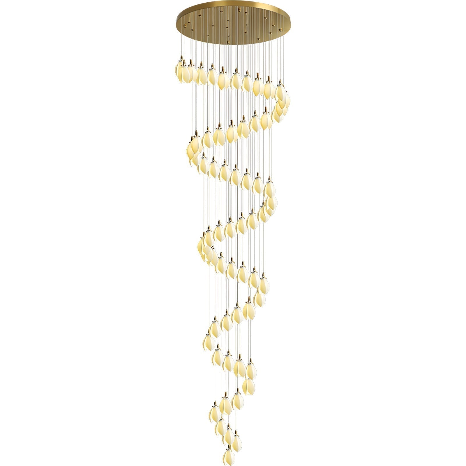 Caphayra Floral Ceramic Brass Chandelier - Blowlighting