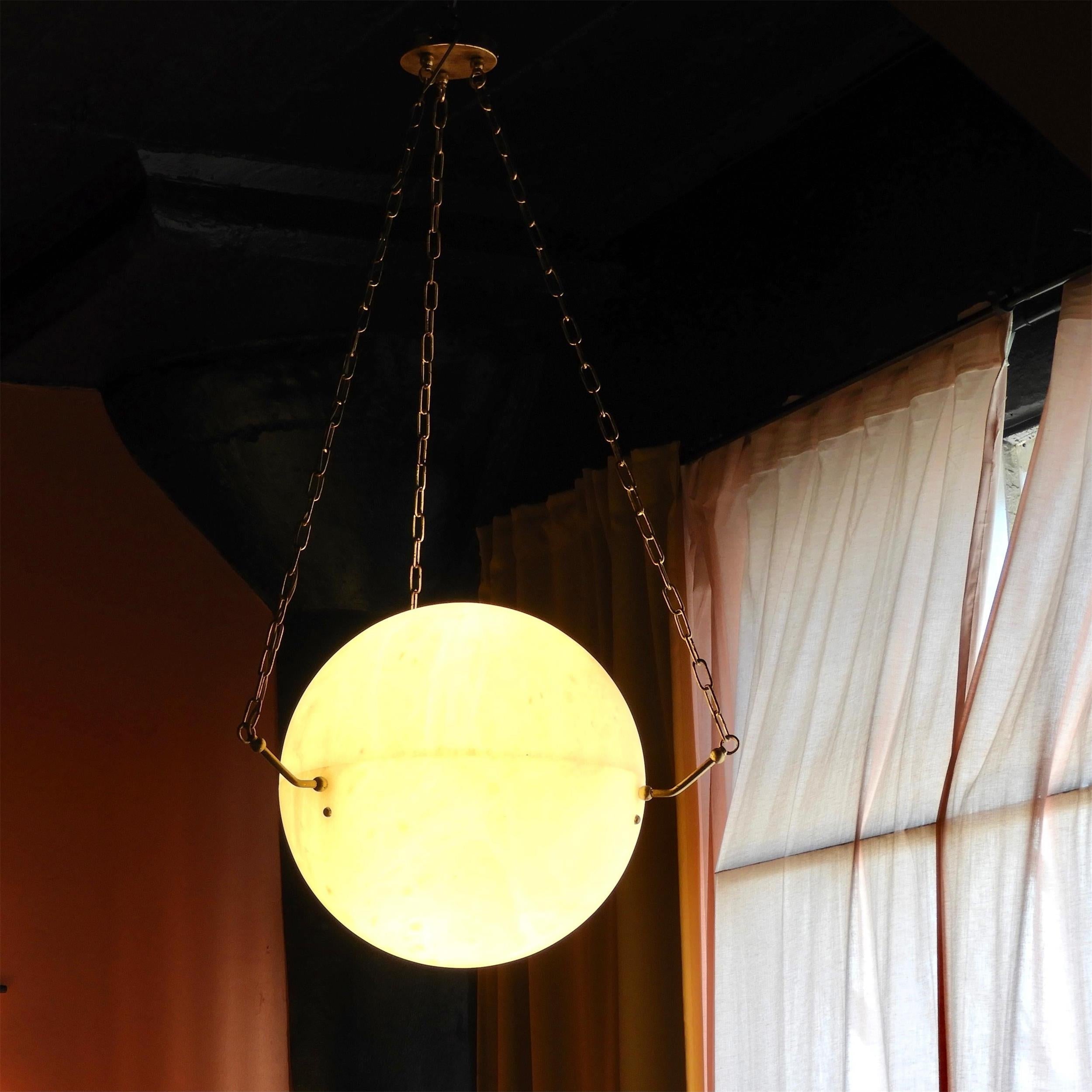Himinuvys Modern Dimmable Minimalist Alabaster Pendant Lamp - Lamp Copper