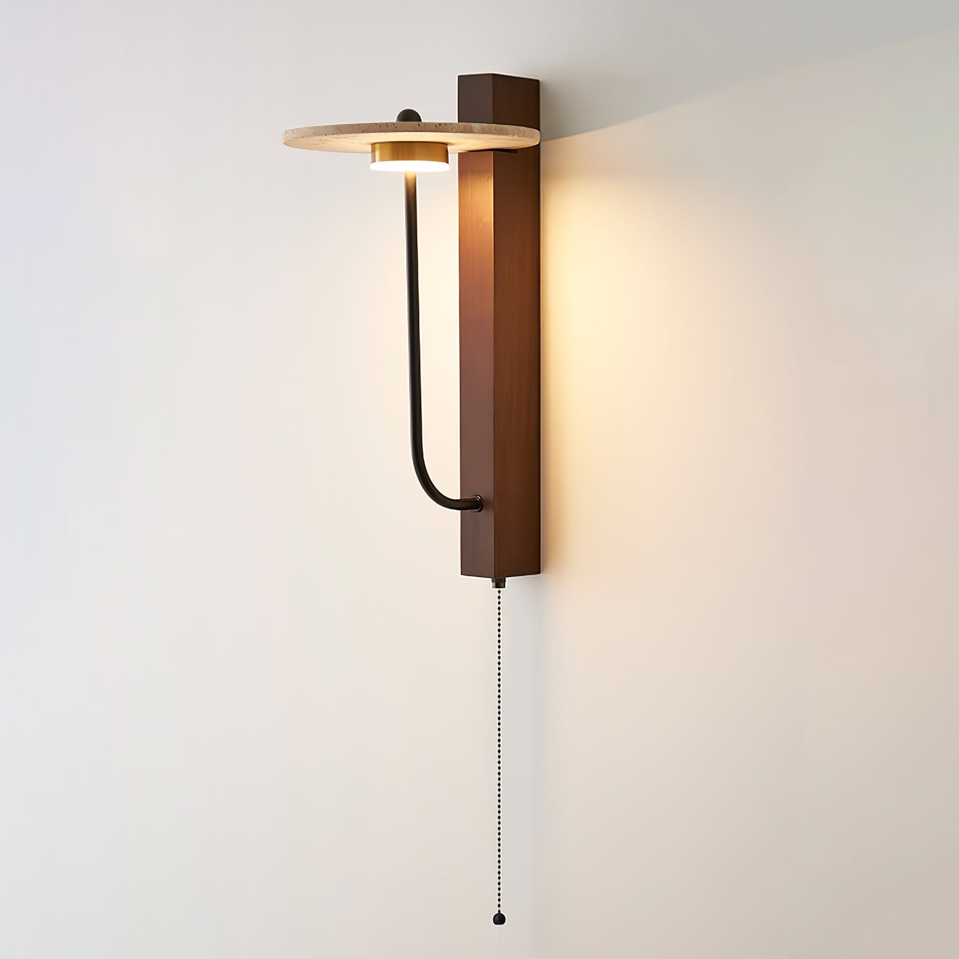Viphayra Lever Arm Travertine Wall Light - Letslighting