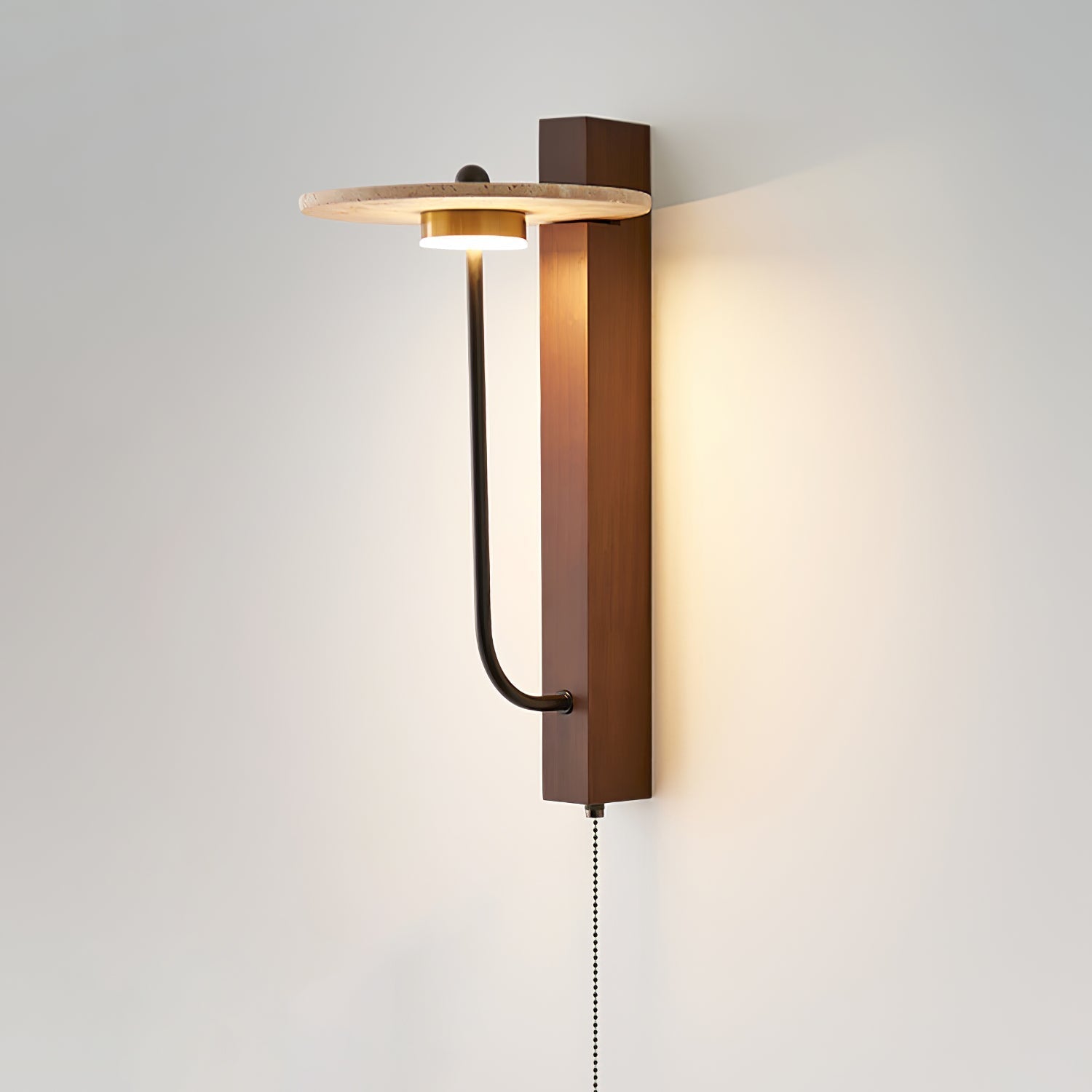 Viphayra Lever Arm Travertine Wall Light - Letslighting
