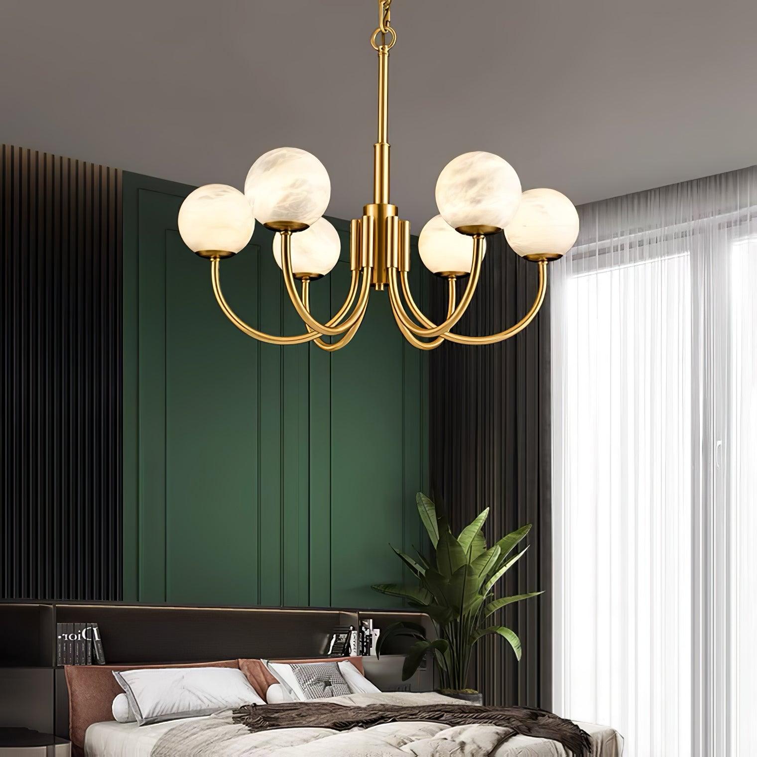 Alira Vintage Alabaster Chandelier Light - Letslighting