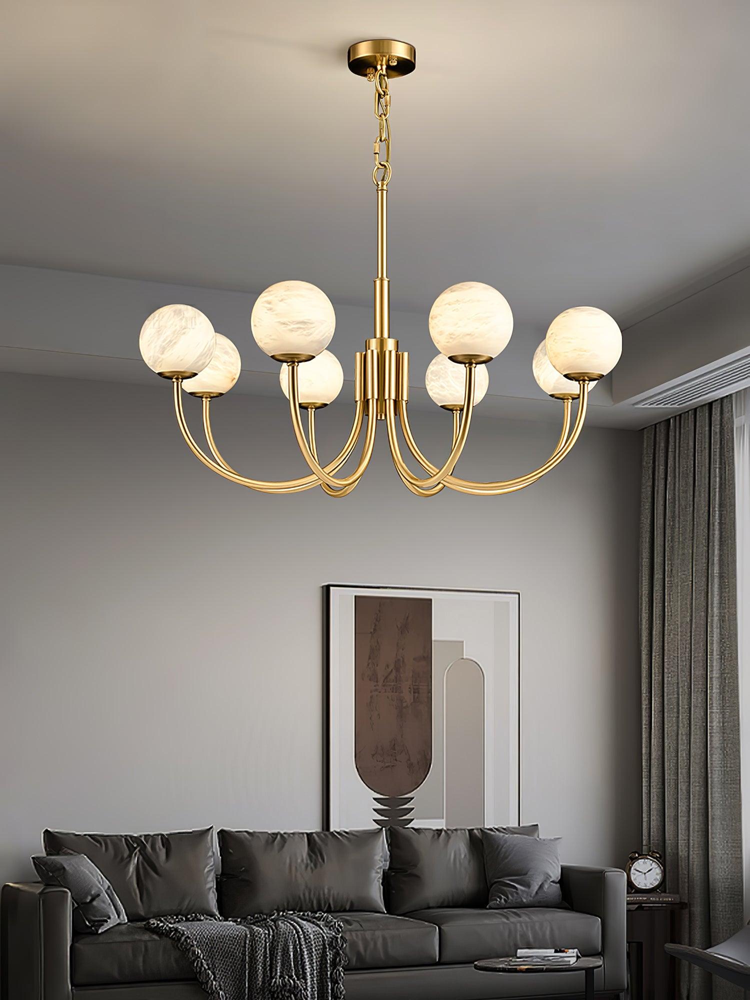 Alira Vintage Alabaster Chandelier Light - Letslighting