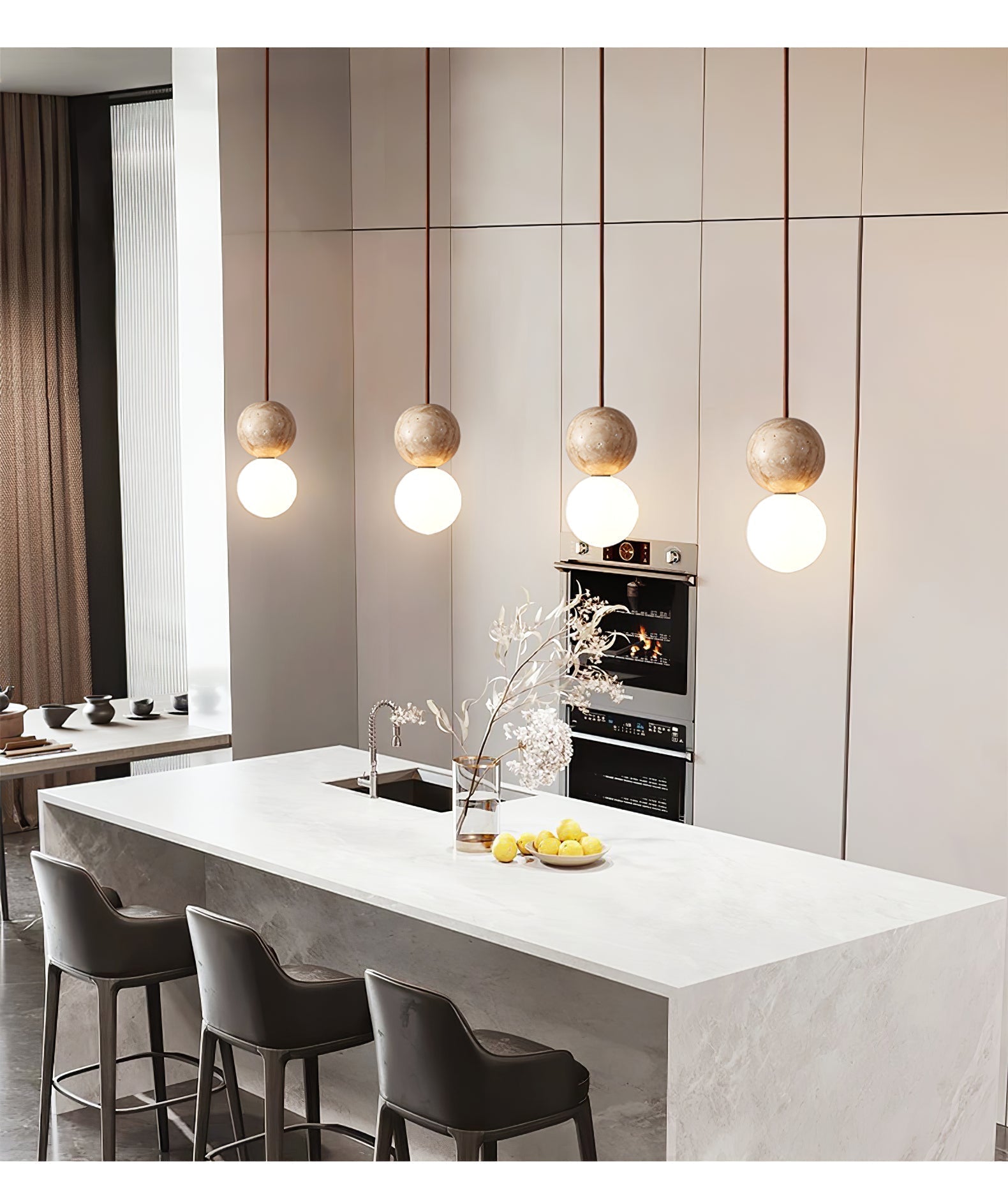 Luna Travertine Pendant Light - Neutralighting