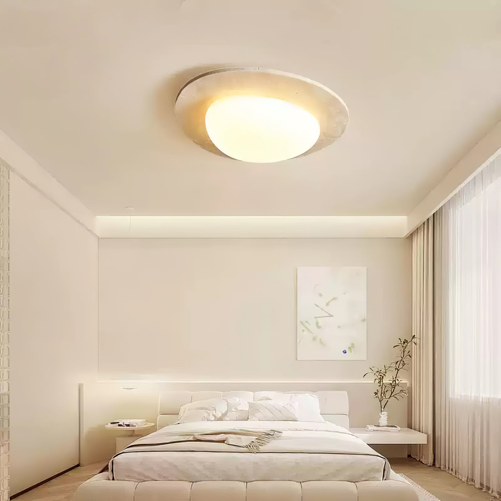 Orlaeisra Circular Travertine Ceiling Light - Neutralighting