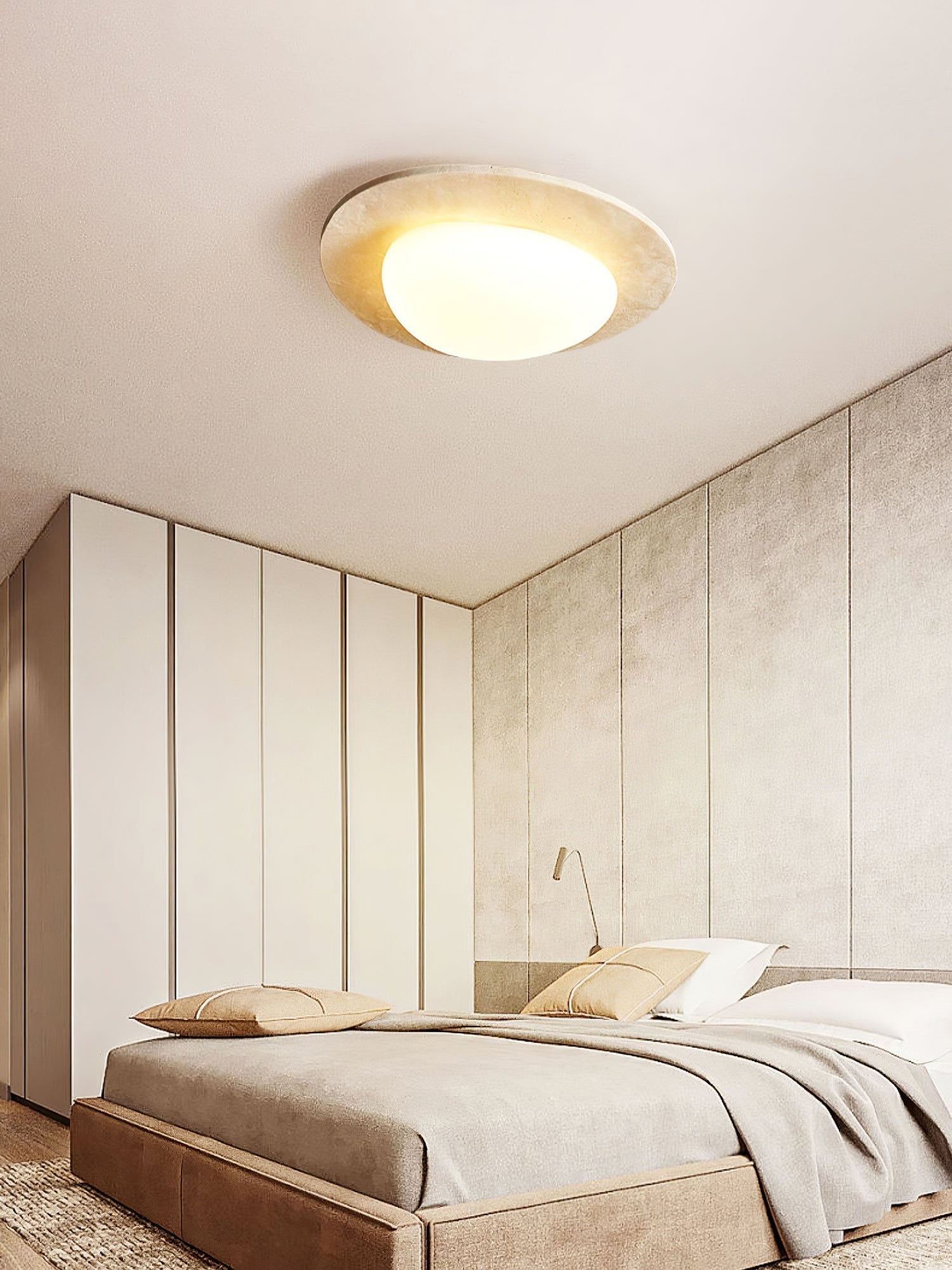 Orlaeisra Circular Travertine Ceiling Light - Neutralighting