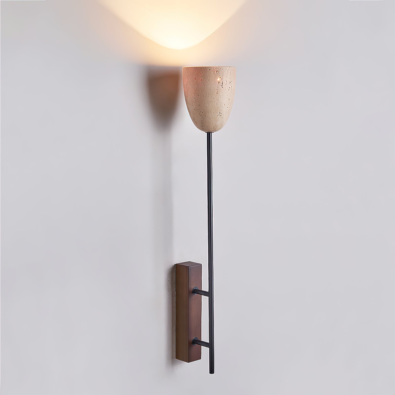 Kvennuvyo Modern Minimalist Walnut Metal Wood Wall Lamp - Lamp Copper