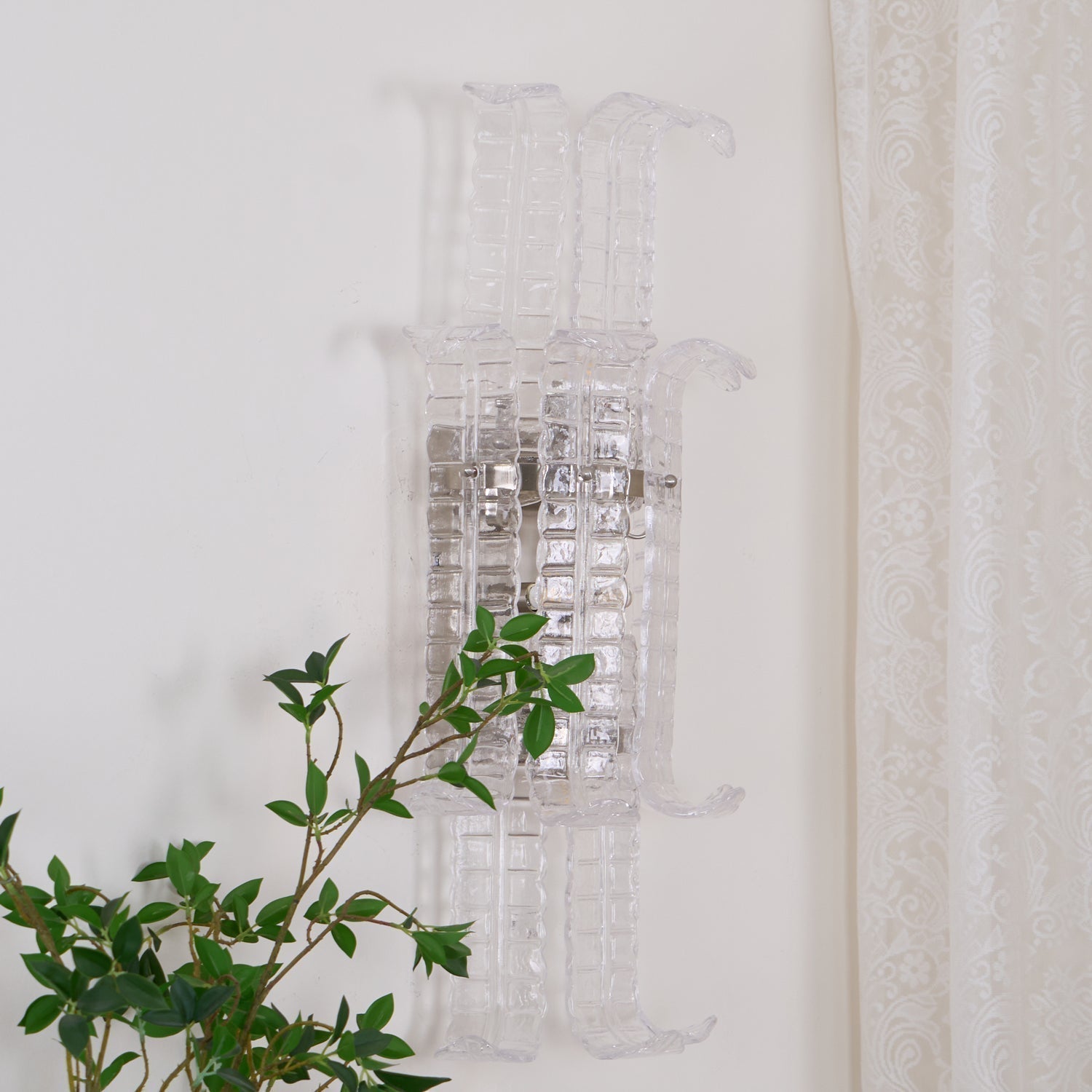 Aurora Wall Sconce Clear Murano Glass Panel Geometric - Neutralighting