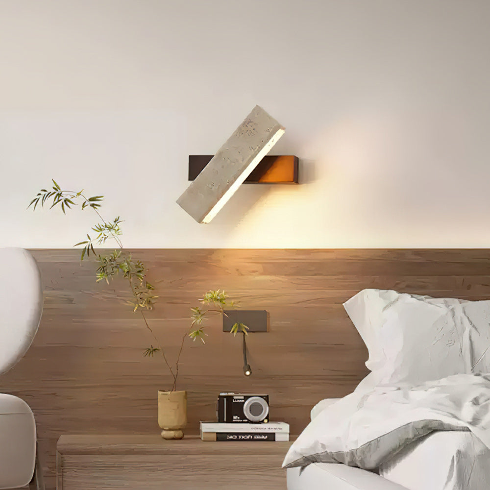 Ostruvyo Modern Minimalist Linear Walnut Travertine Wall Lamp - Lamp Copper