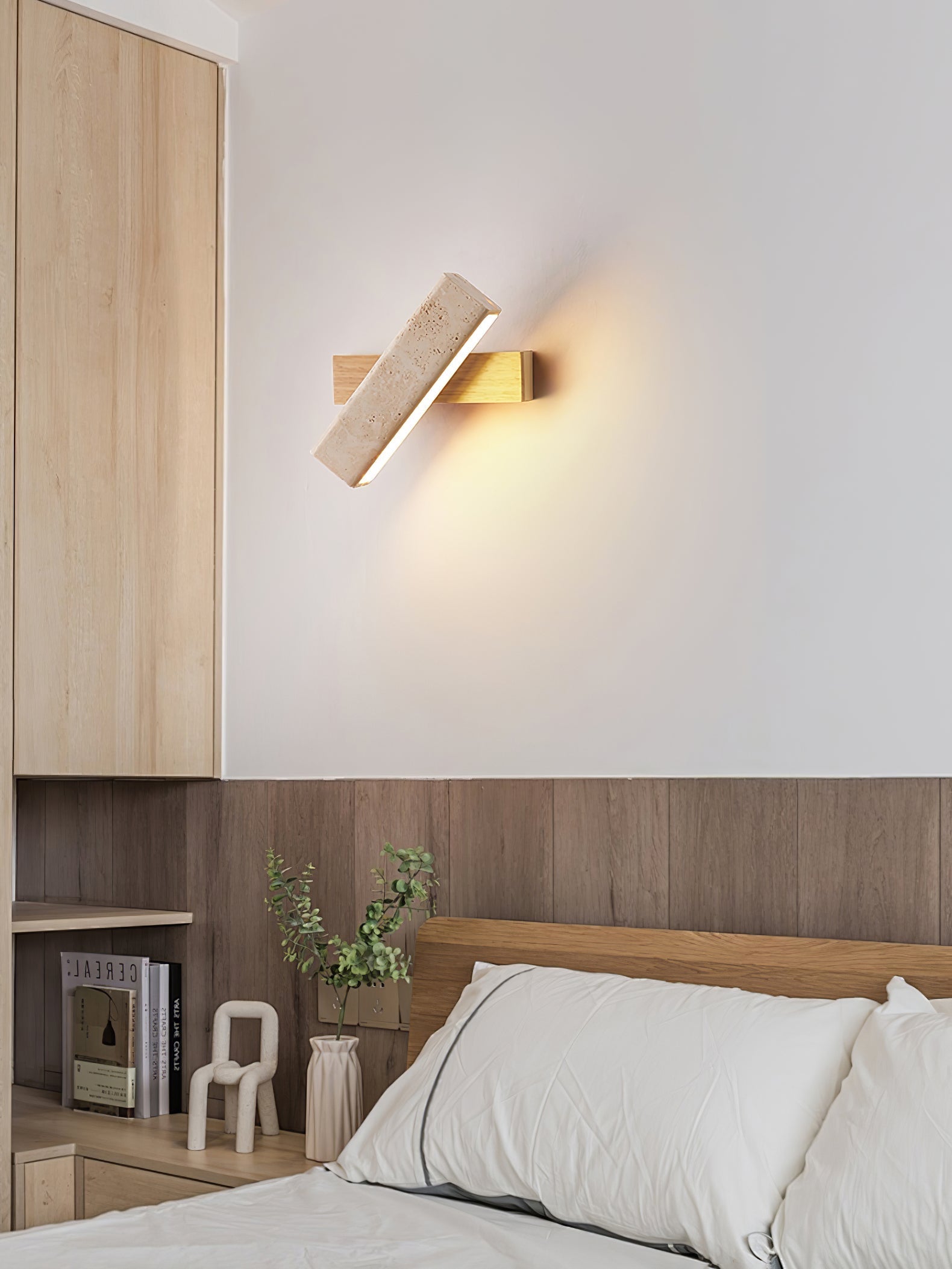 Esorora Rectangular Travertine Wall Light - Blowlighting