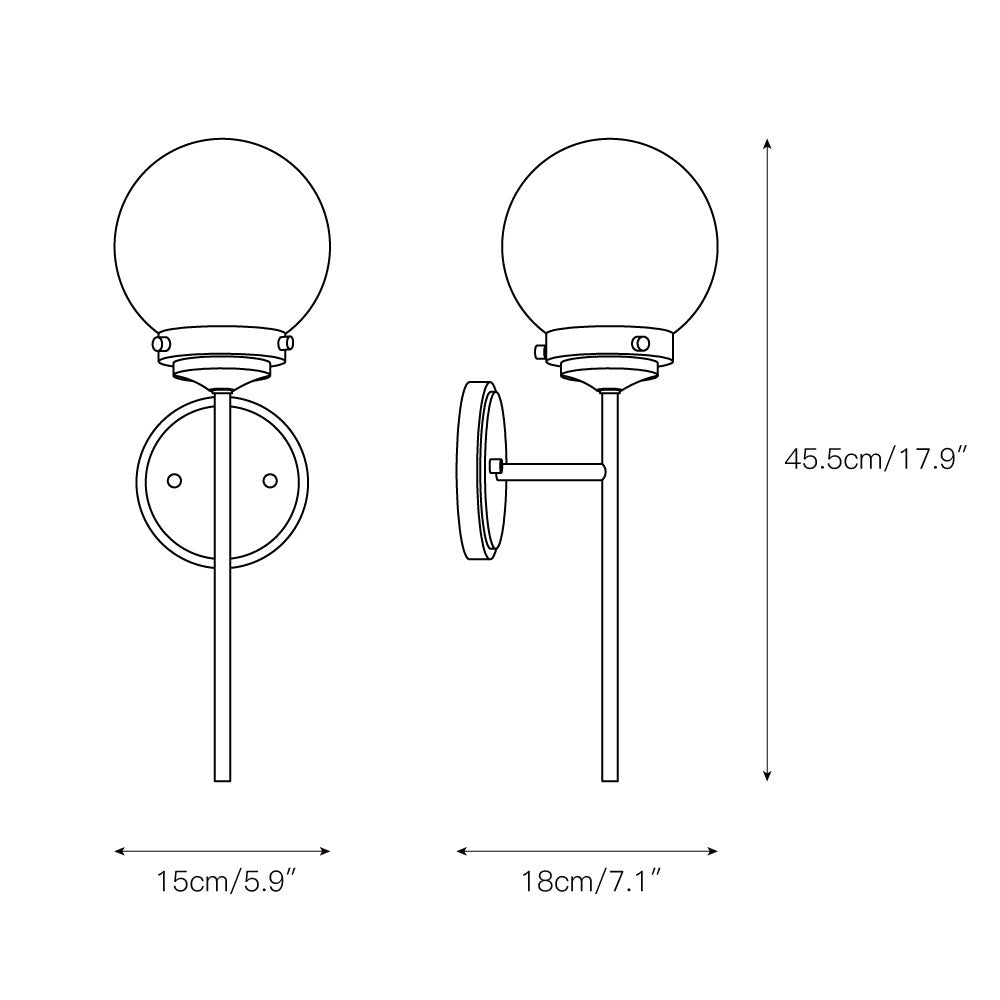 Waegnuvyh Modern Minimalist Brass Glass Wall Lamp - Lamp Copper