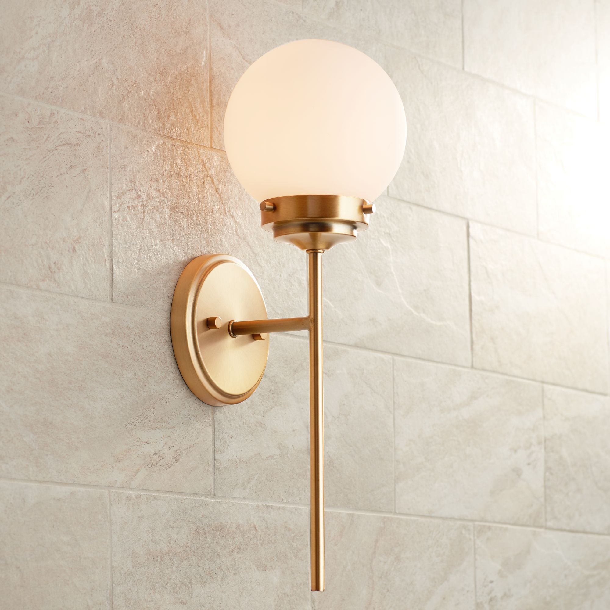 Waegnuvyh Modern Minimalist Brass Glass Wall Lamp - Lamp Copper