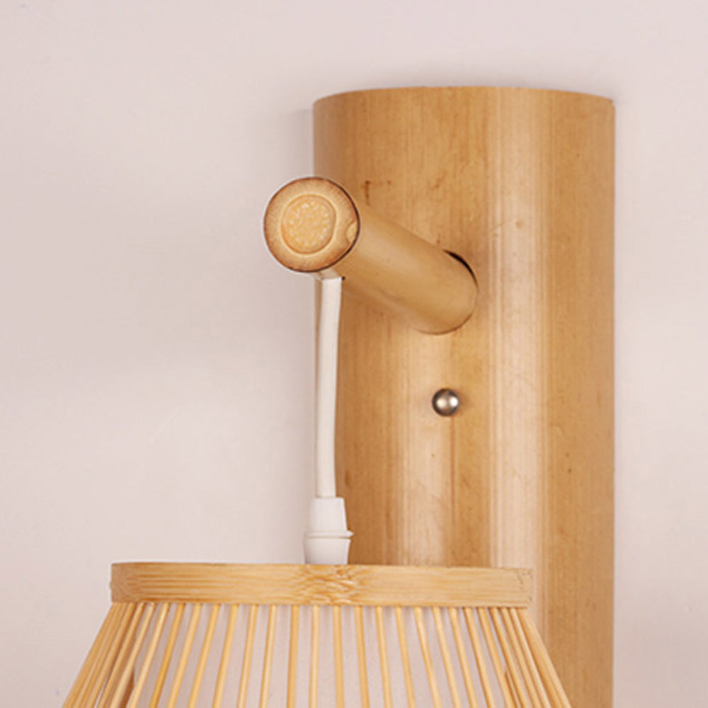 Muto Applique Rustica Cilindrica Rattan a LED Applique da Corridoio