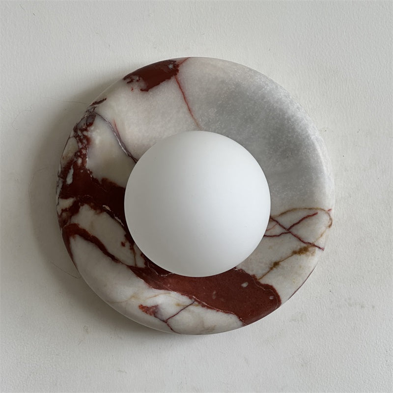 Vomire Premium Nordic Art Red Marble Sconce Wall Lamp - Lamp Copper