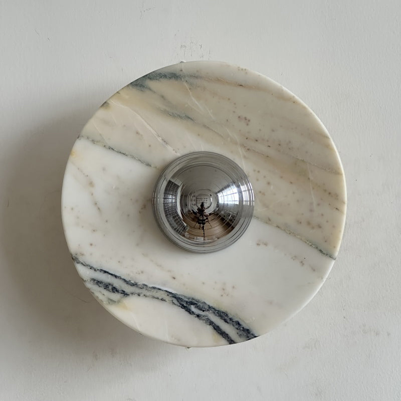 Alter Modern Minimalist Round Marble Metal Sconce Wall Lamp - Lamp Copper