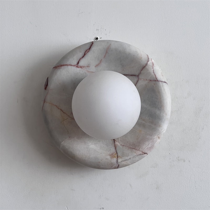 Vomire Premium Nordic Art Red Marble Sconce Wall Lamp - Lamp Copper