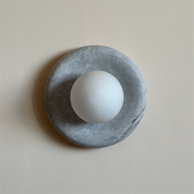 Aurvelyra Nordic Art Classic Grey Glass Marble Sconce Wall Lamp - Lamp Copper
