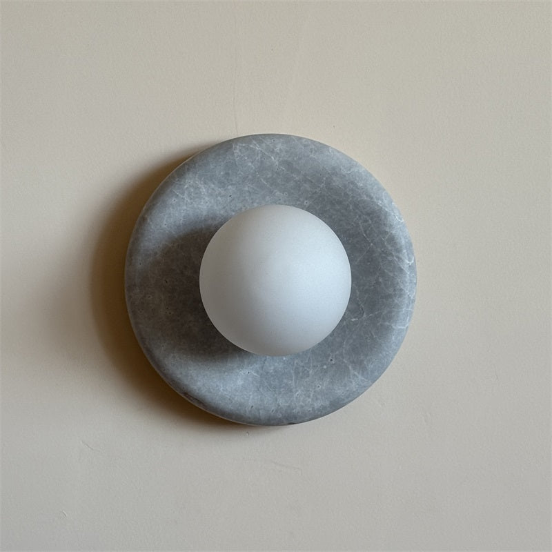 Aurvelyra Nordic Art Classic Grey Glass Marble Sconce Wall Lamp - Lamp Copper