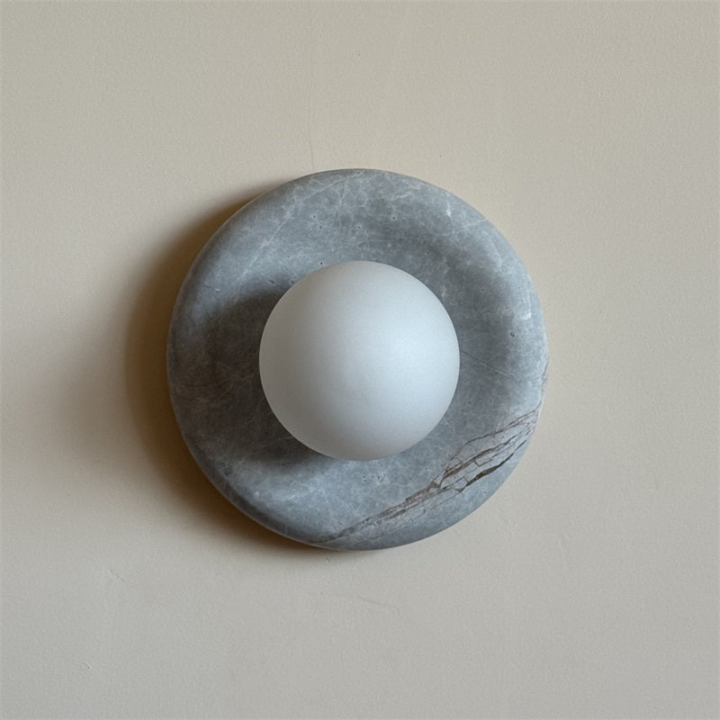 Aurvelyra Nordic Art Classic Grey Glass Marble Sconce Wall Lamp - Lamp Copper