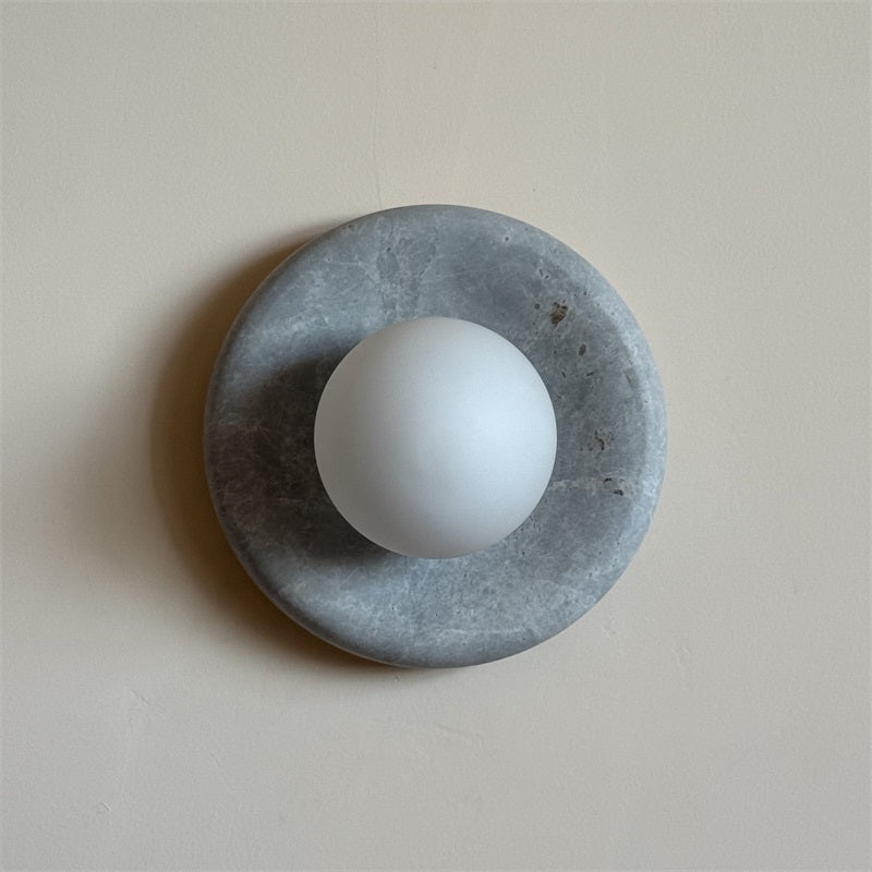 Aurvelyra Nordic Art Classic Grey Glass Marble Sconce Wall Lamp - Lamp Copper