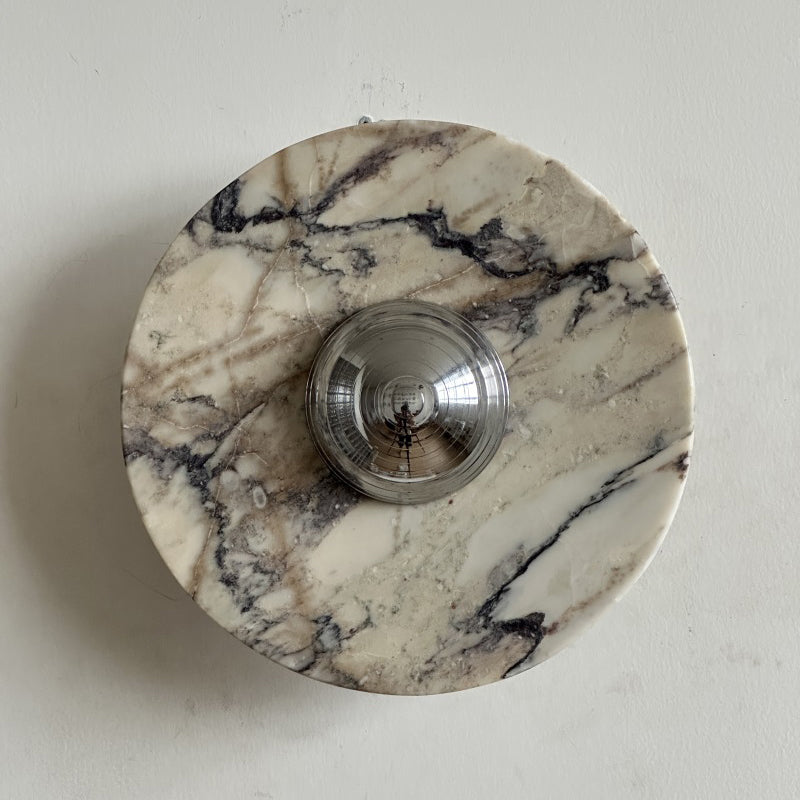 Alter Modern Minimalist Round Marble Metal Sconce Wall Lamp - Lamp Copper