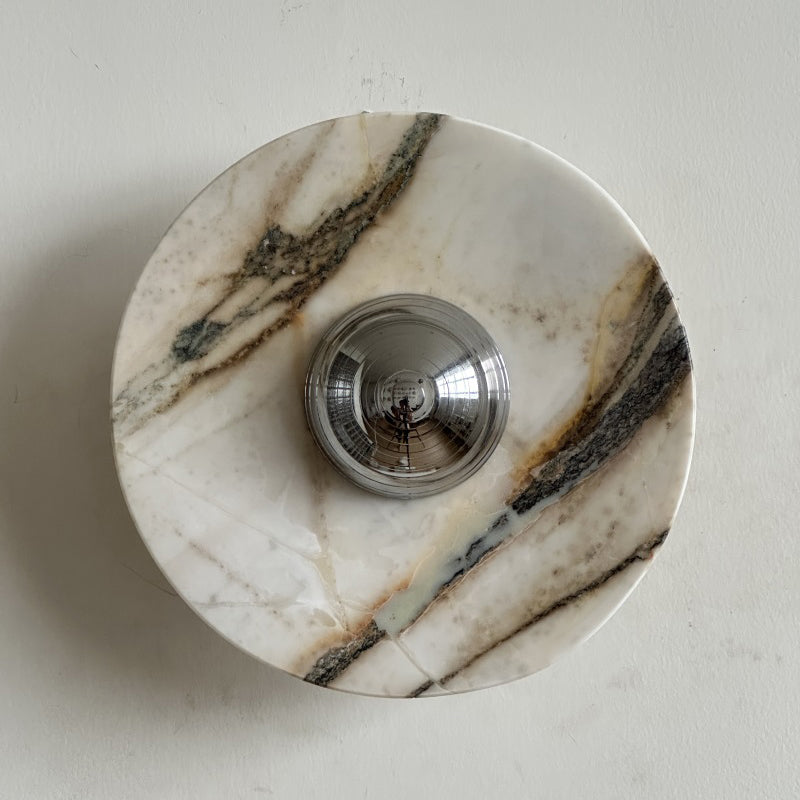 Alter Modern Minimalist Round Marble Metal Sconce Wall Lamp - Lamp Copper