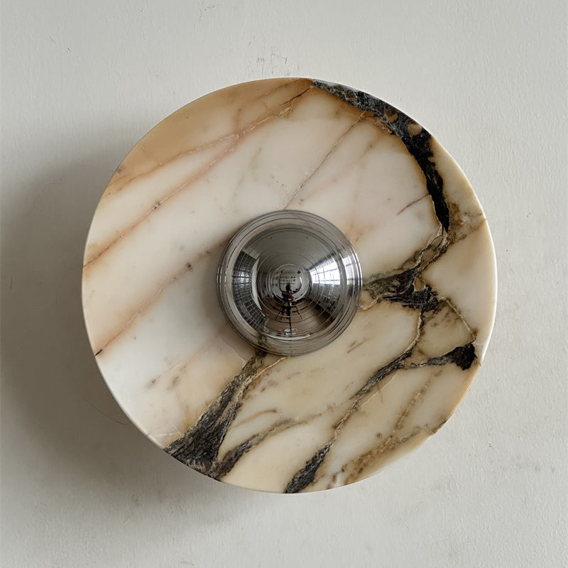 Alter Modern Minimalist Round Marble Metal Sconce Wall Lamp - Lamp Copper