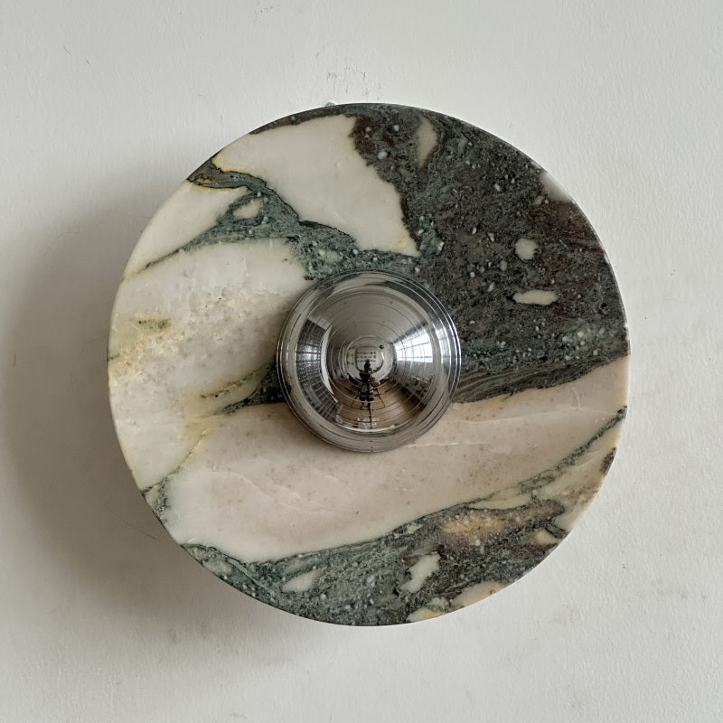 Alter Modern Minimalist Round Marble Metal Sconce Wall Lamp - Lamp Copper