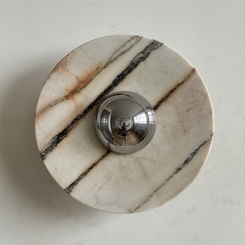 Alter Modern Minimalist Round Marble Metal Sconce Wall Lamp - Lamp Copper