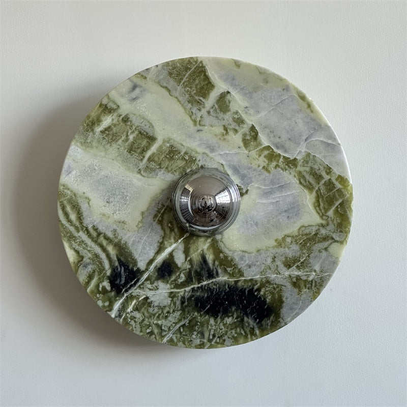 Evvarel Modern Minimalist Green Marble Metal Sconce Wall Lamp - Lamp Copper