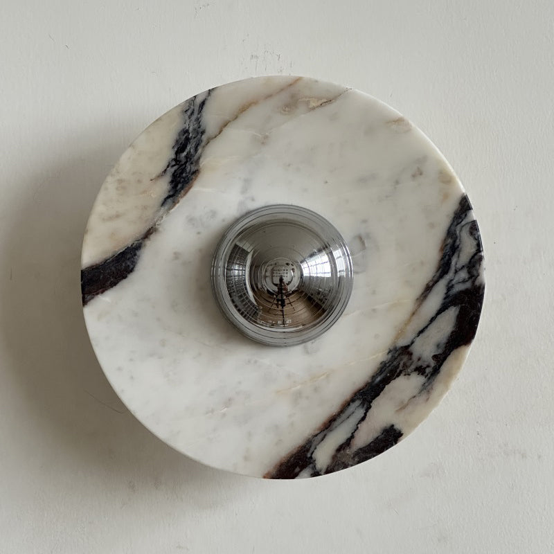Alter Modern Minimalist Round Marble Metal Sconce Wall Lamp - Lamp Copper