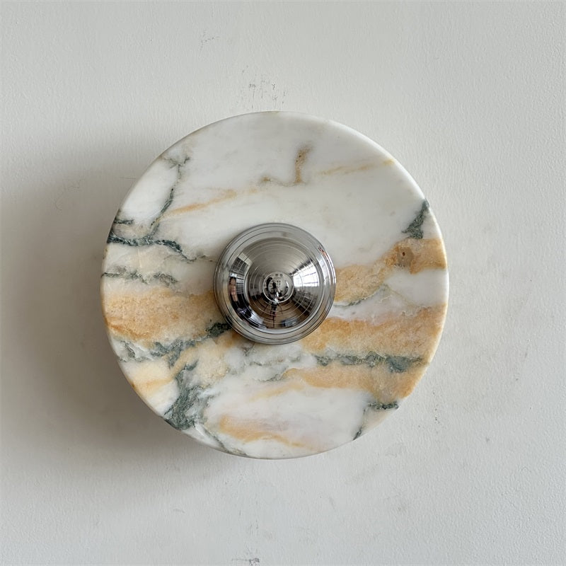 Alba Modern Minimalist Chrome Marble Metal Wall Lamp - Lamp Copper