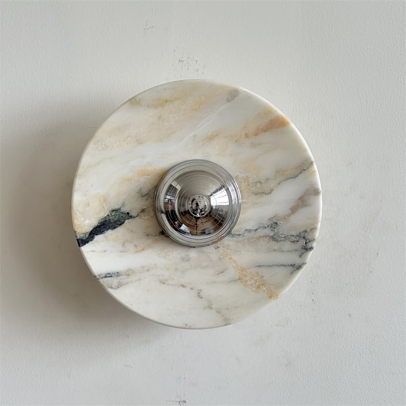 Alba Modern Minimalist Chrome Marble Metal Wall Lamp - Lamp Copper