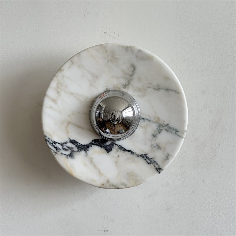Alba Modern Minimalist Chrome Marble Metal Wall Lamp - Lamp Copper